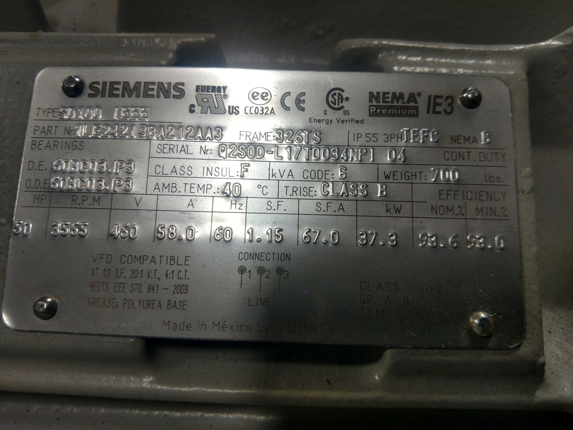 SIEMENS 1LE24213BA212AA3 Electric Motor | Henry's Electric Motor Service Inc