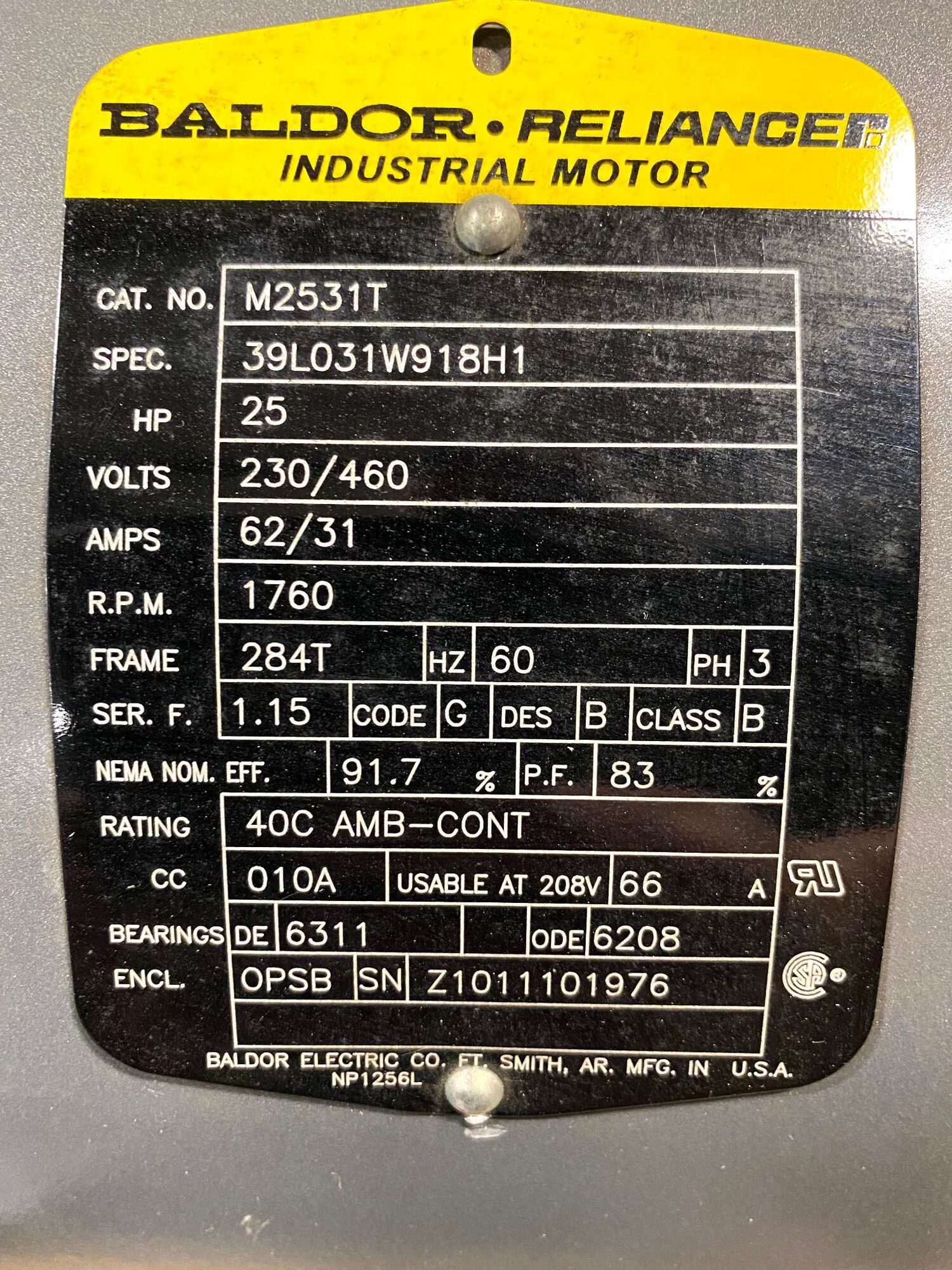 BALDOR M2531T Electric Motor | Henry's Electric Motor Service Inc