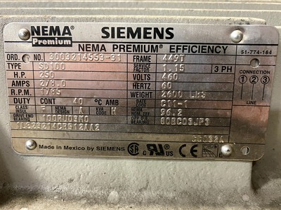 SIEMENS 1LE23214CB512AA2 Electric Motor | Henry's Electric Motor Service Inc