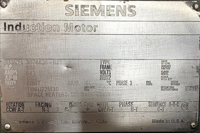 2011,SIEMENS,N/A,Electric Motor,|,Henry's Electric Motor Service Inc